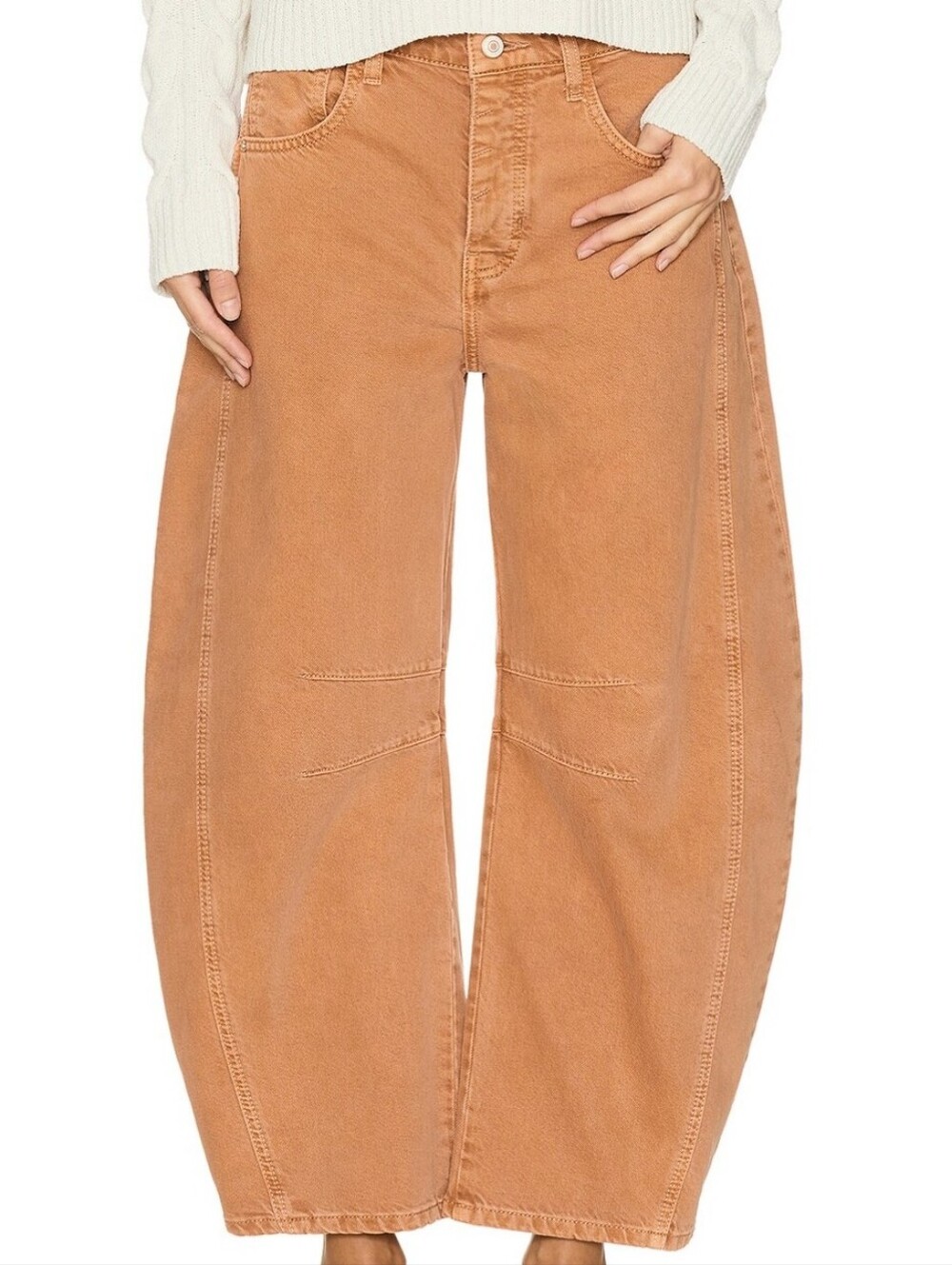 Free People Wide-Leg Barrel Corduroy Pants - Picture 1 of 6